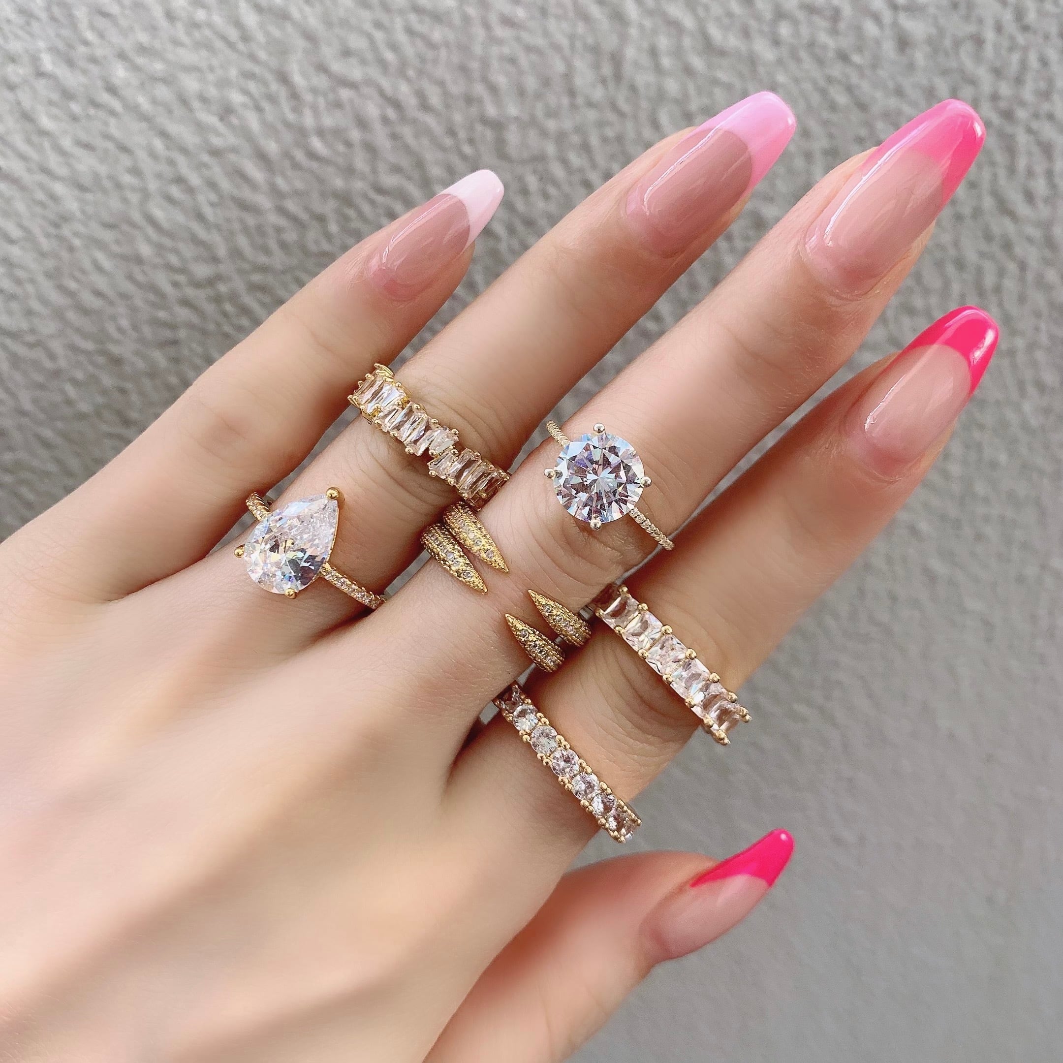 Gisèle】キュービックジルコニア cz ring オープンリング キラキラ