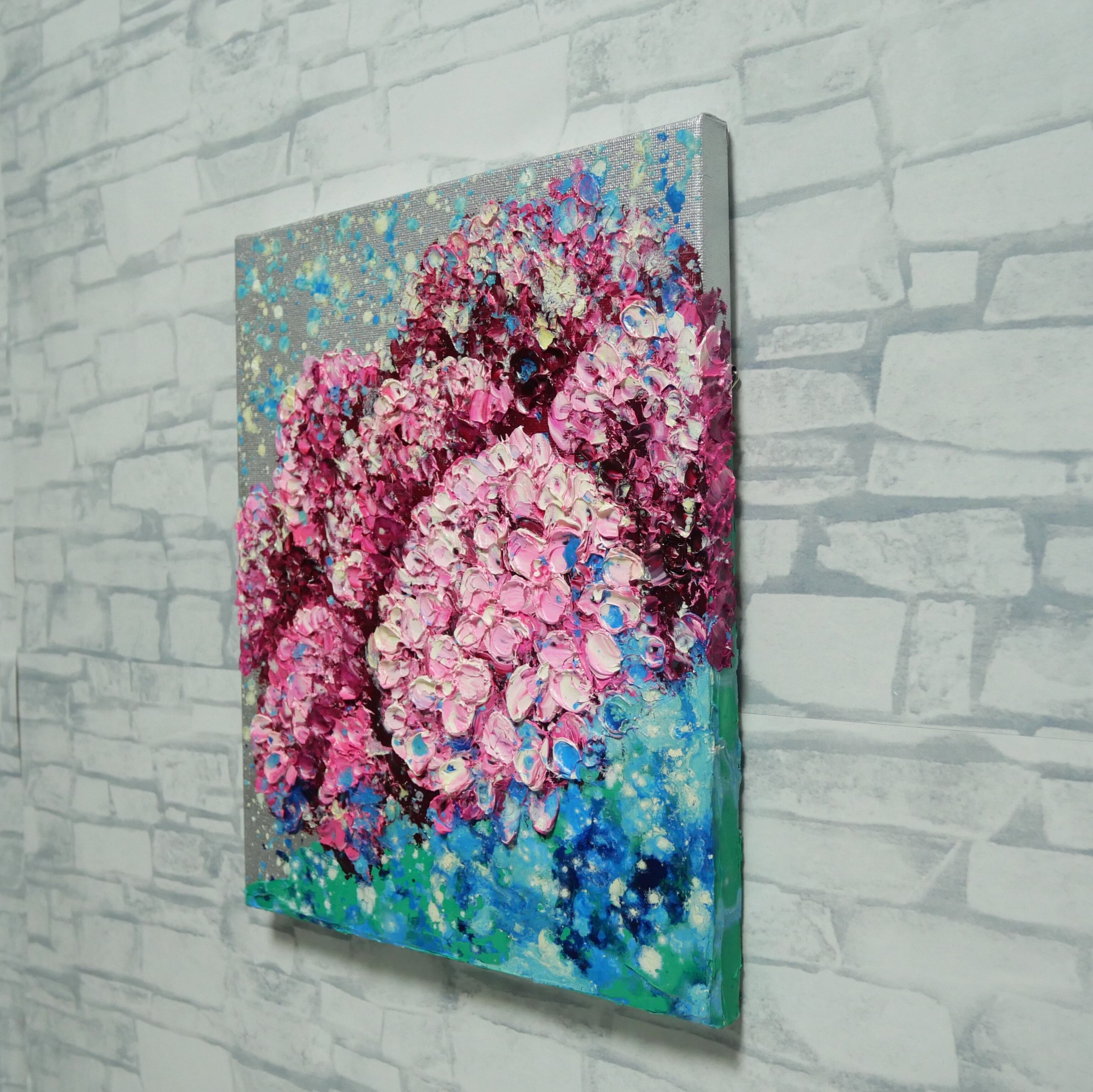 油絵 原画】紫陽花、雨上がりのプレリュード｜絵画 アートパネル