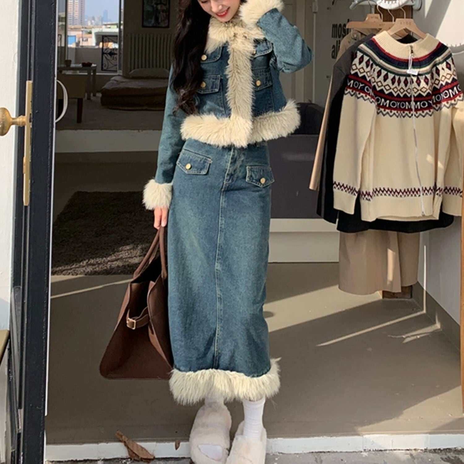 CPG フェイクファースカート　2 RESEXXY（リゼクシー） スカート フェイクファーミニスカート