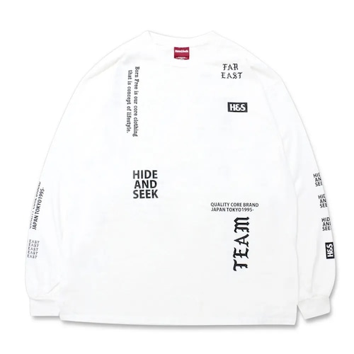 ロングスリーブTシャツ / HIDEANDSEEK(ハイドアンドシーク) / Team Far East L/S Tee(WHITE)(HT-080923)