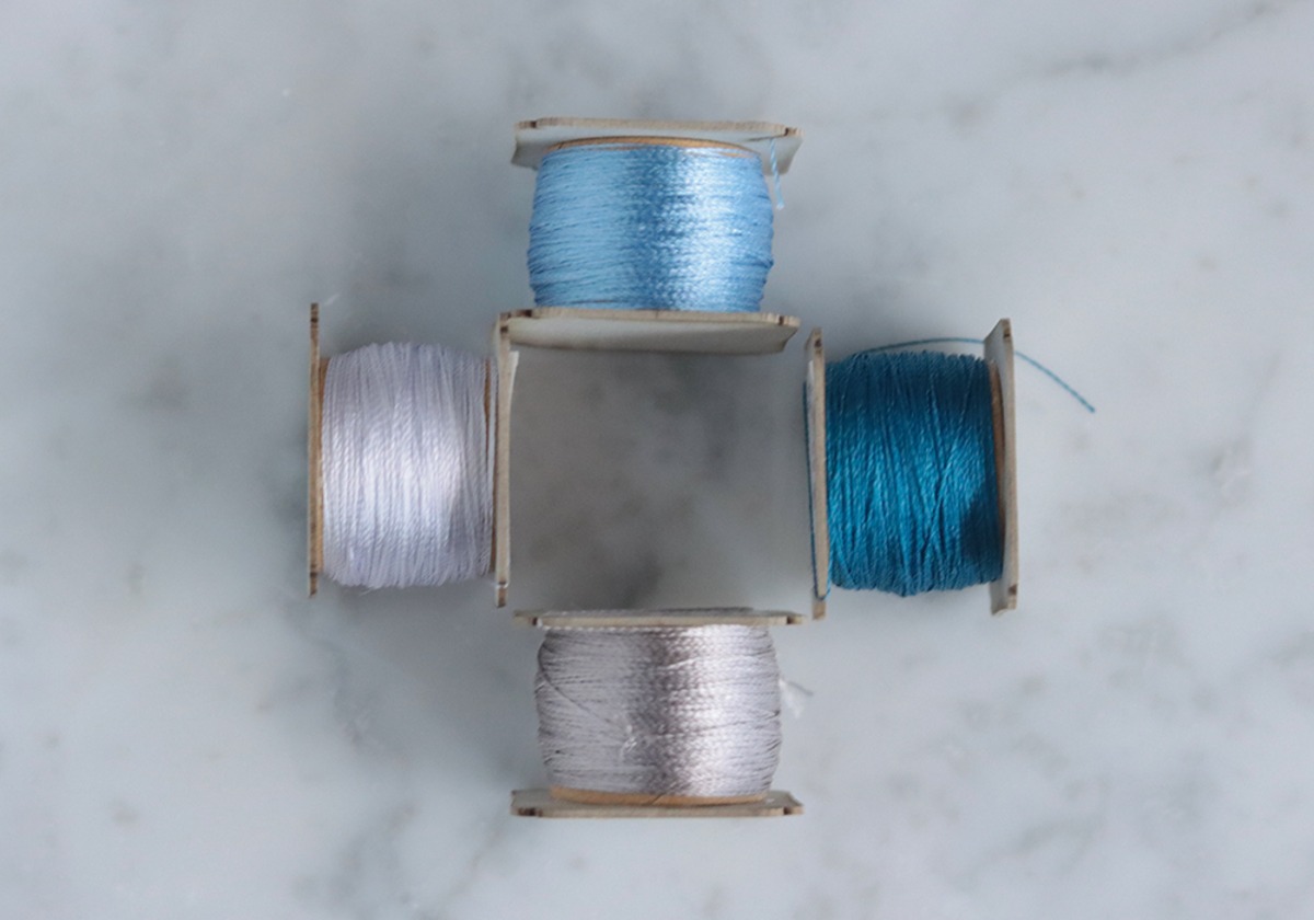 【初雪】百色シルク・季節の4色set thread jewelry Ricca