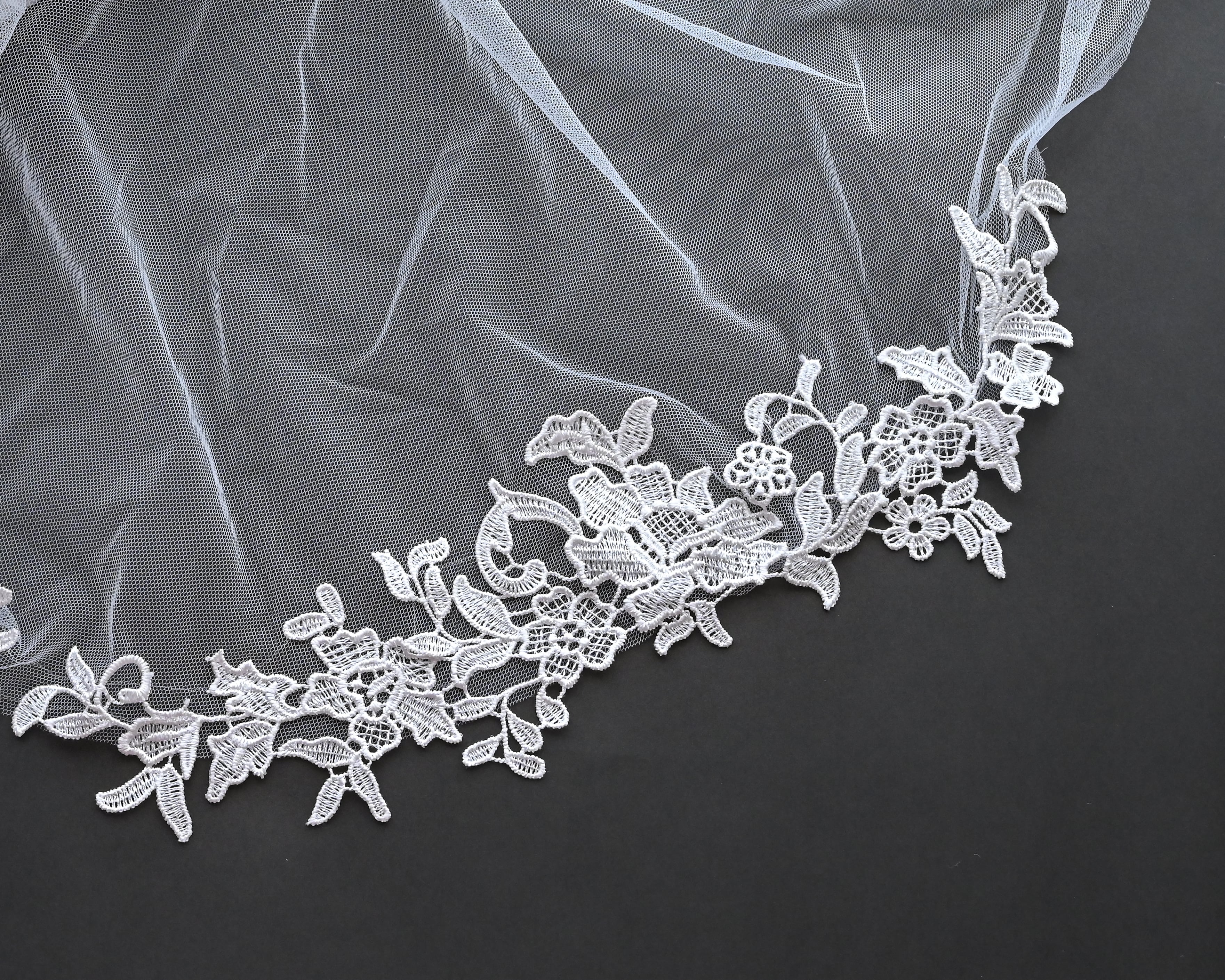 ロングレースウェディングベール【VL2307-16】 | ブライダル