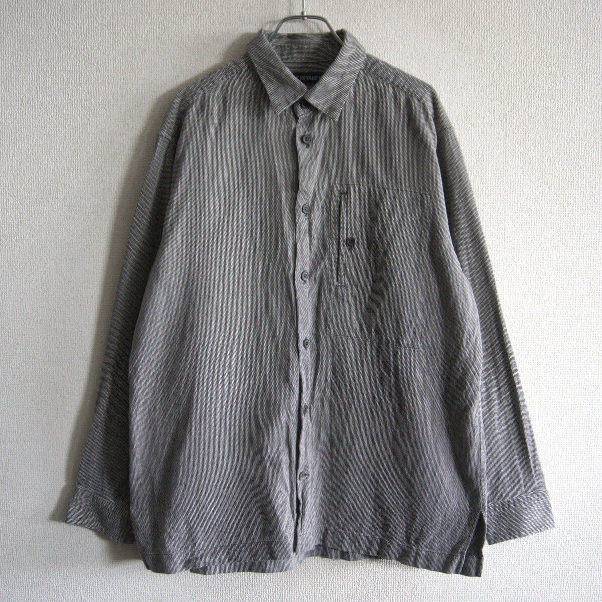 MIYAKE DESIGN　イッセイミヤケ　レーヨン　シャツ　オープンカラー 美品】ISSEY MIYAKE MEN【レーヨン プリント柄 オープンカラー シャツ