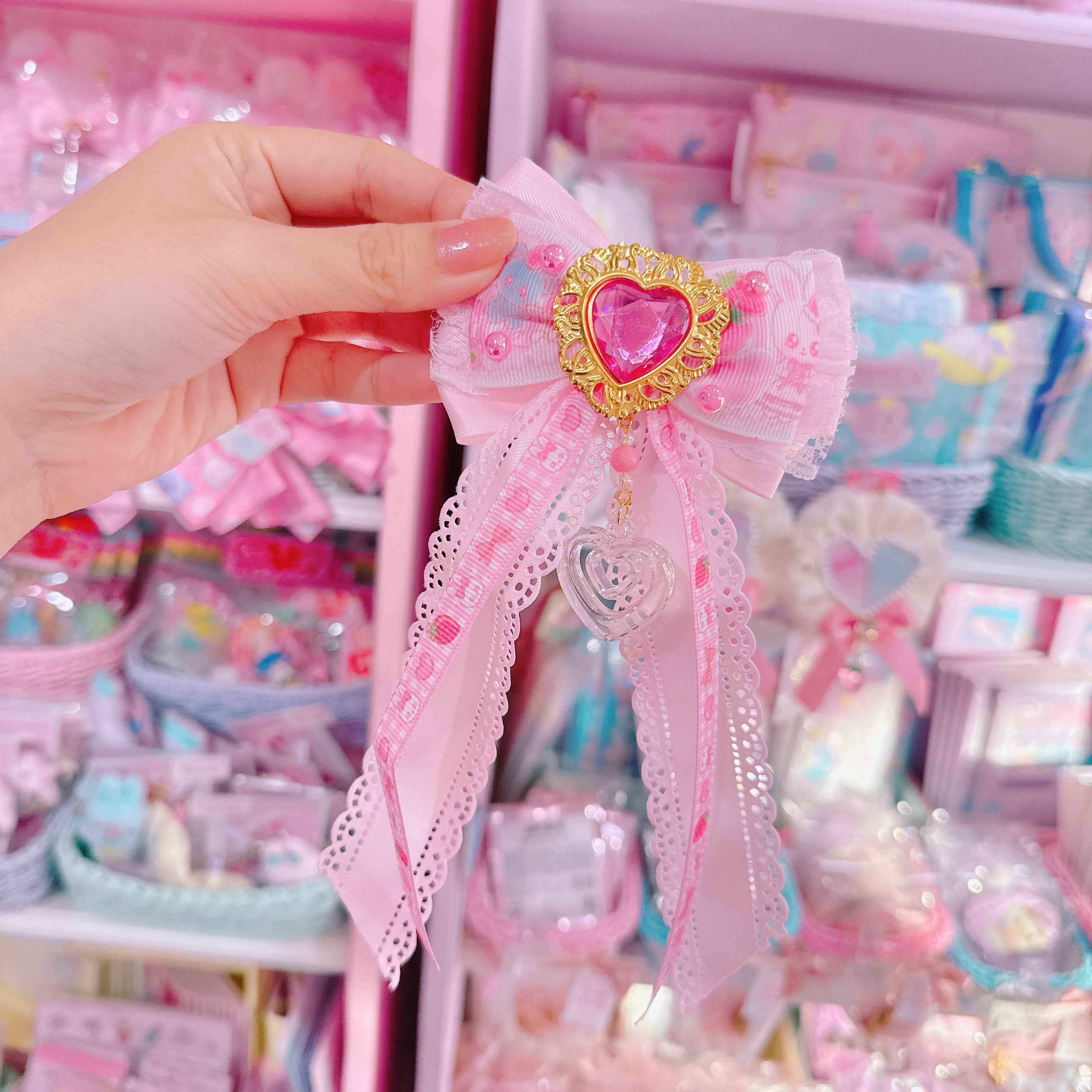 【F7】62-36たらりんリボンヘアクリップ