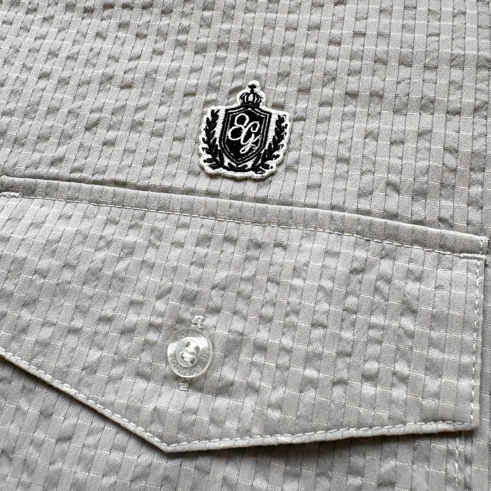 8G DOTAIR COOLMAX SUCKER OPEN COLLAR SHIRT -LIGHT GRAY- | 8G SHOOT
