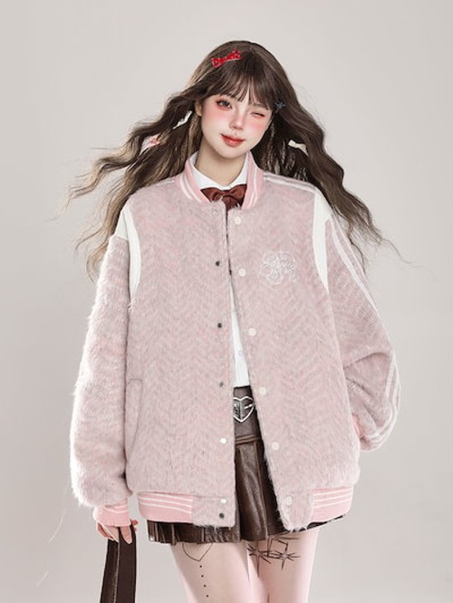 2024 秋冬 韓国かわいい レディースふっくら厚手アウター ブルゾン お出かけ長袖セクシーベースシルエットトップスリッチ サイド冬カジュアルファッション系サイズお出かけネックフル丈スリーブトラック