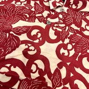 衣 コロモ 花柄 長袖シャツ XL/レッド系 メンズ