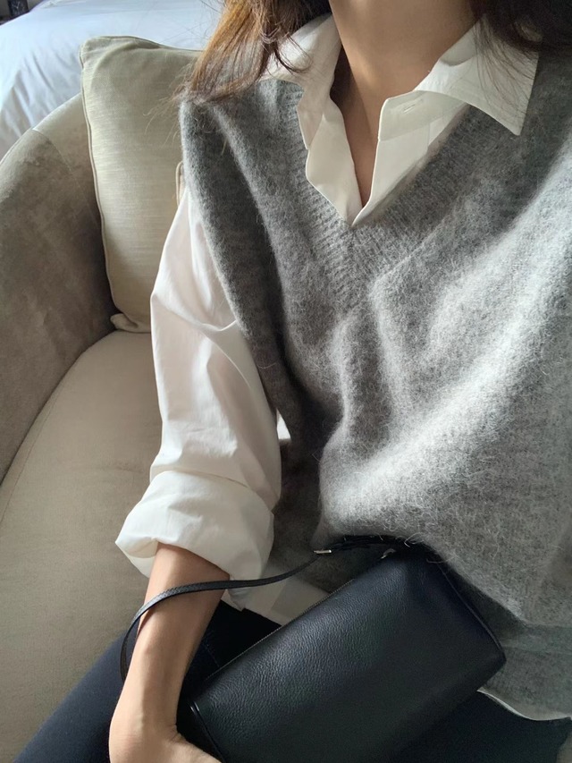 (OUNCE) carin alpaca knit vest / 2color