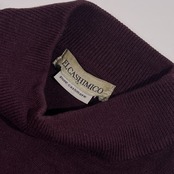 カシミヤ100% ELCASHIMICO エルカシミコ ハイネック ニット セーター LL/赤紫系 メンズ