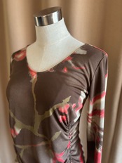 nuance pattern gather shirring tops-4525-2