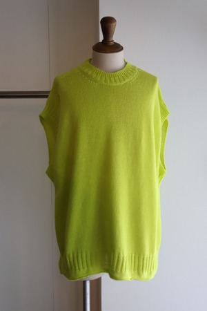 INNAT " COTTON GUERNSEY VEST ( Lime green )"