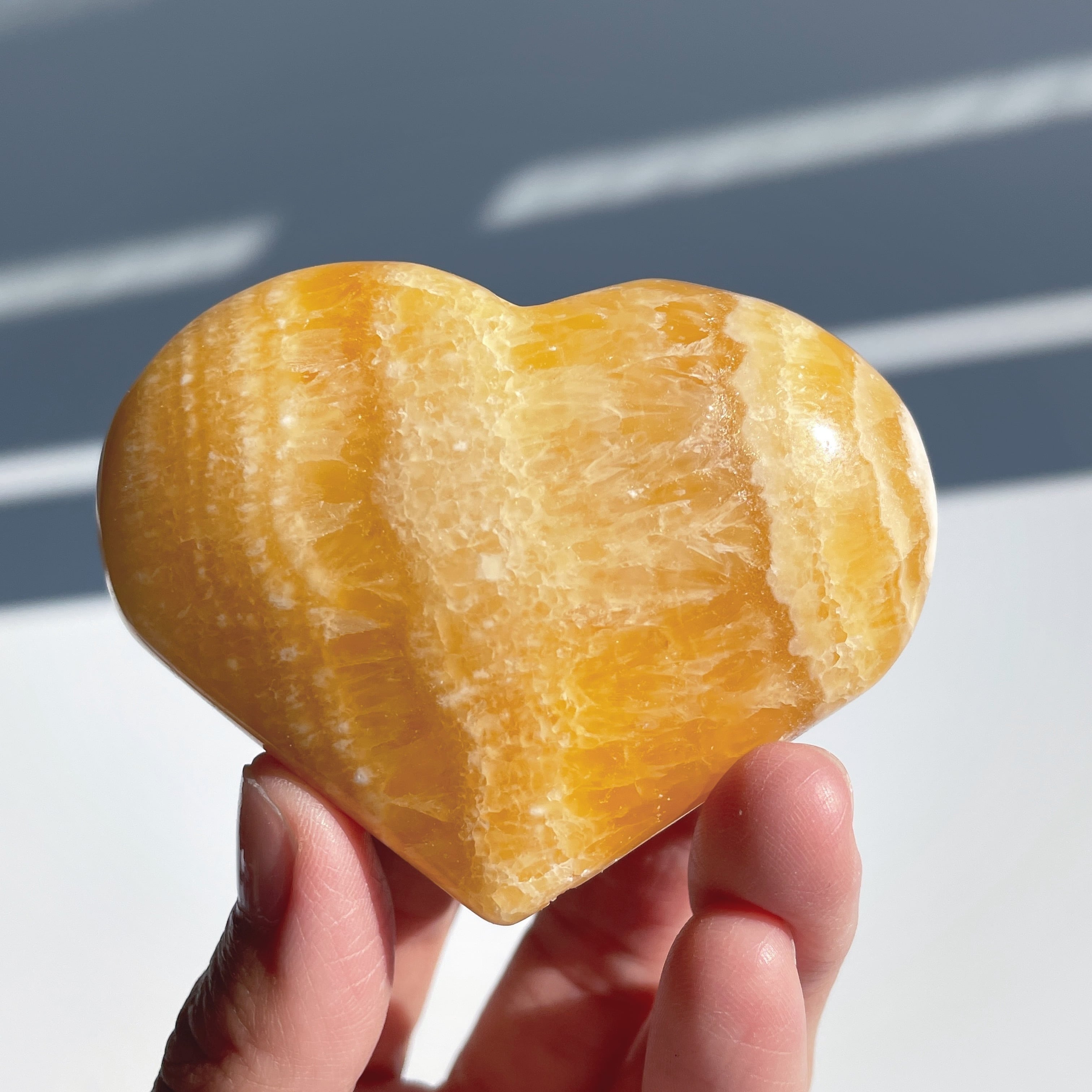 オレンジカルサイト ハート型22♡ Orange Calcite ♡天然石・鉱物