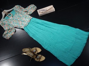 ★Ｌ（11号）☆ウエスト切替プリ－ツマキシ丈ワンピ(OPN5252) 