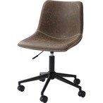 デスクチェア オフィスチェア チェア 回転チェア 座面回転 キャスター付き 移動可能 肘なし アームレス ソフトレザー スタイリッシュ シンプル おしゃれ ブラウン グレー キャメル 在宅ワーク