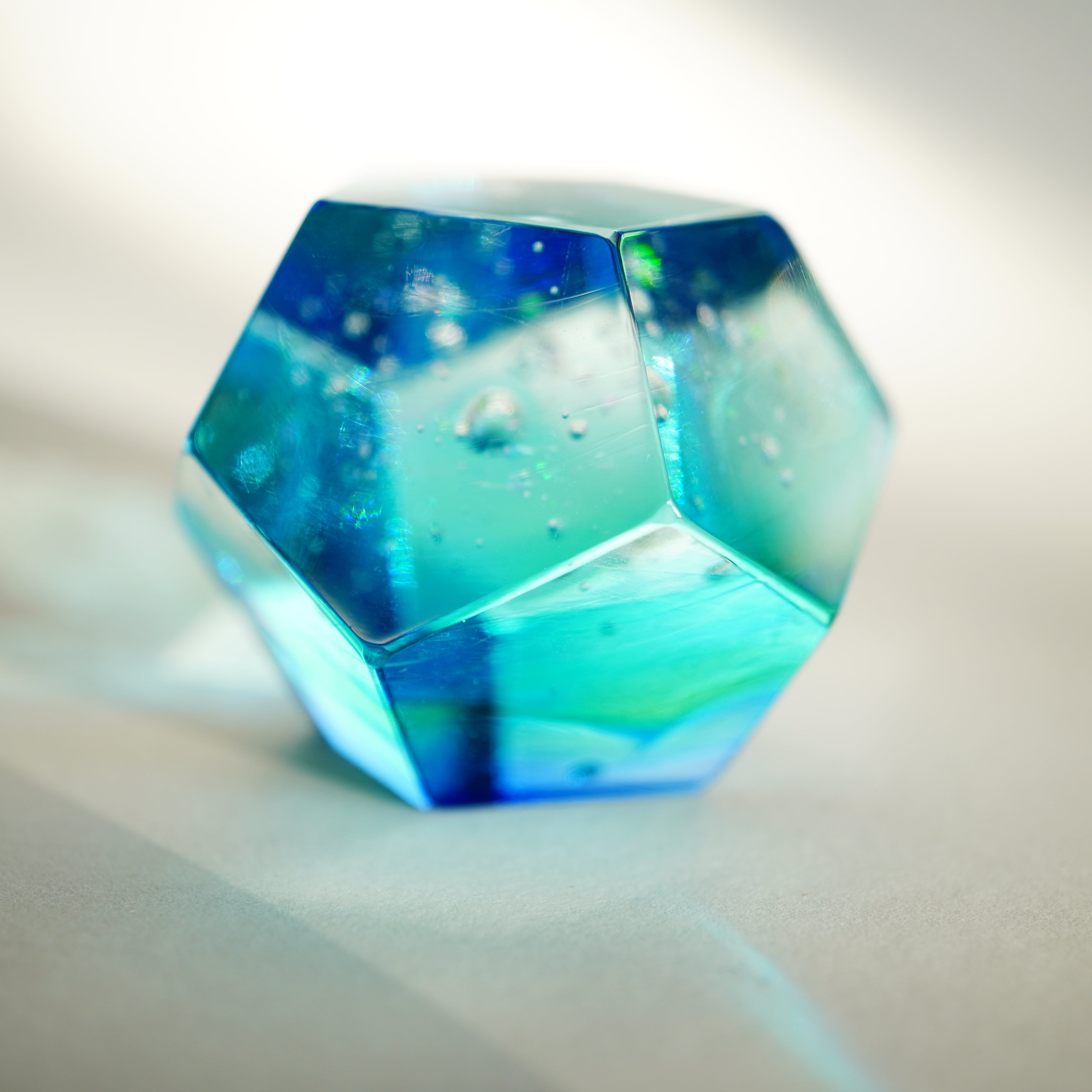 No.1172 空想鉱石硝子 『蒼粒空・十二面体』