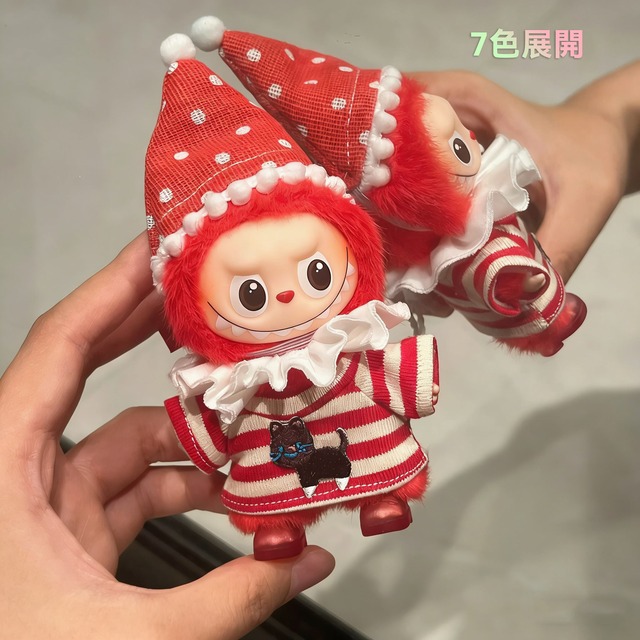 あったか萌えコーデ♪ キュンとする可愛さ♡ Labubu 4.0 ラブブ「猫さんは小人さん」シリーズ 帽＆マフラー＆猫さんトップス（シューズ付き）10cm 着せ替え 萌え コーデ 可愛い