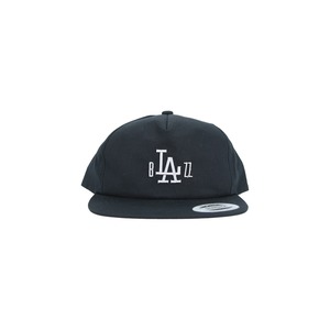 b"LA"zz Unstructured 5-Panel Snapback [BLACK x SILVERGRAY]