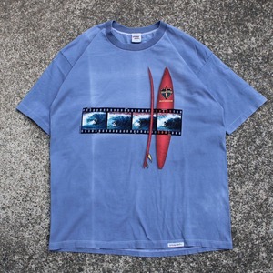 【Lサイズ】USA製 90's オールドサーフ 袖シングル 古着 Tシャツ　サンフェード