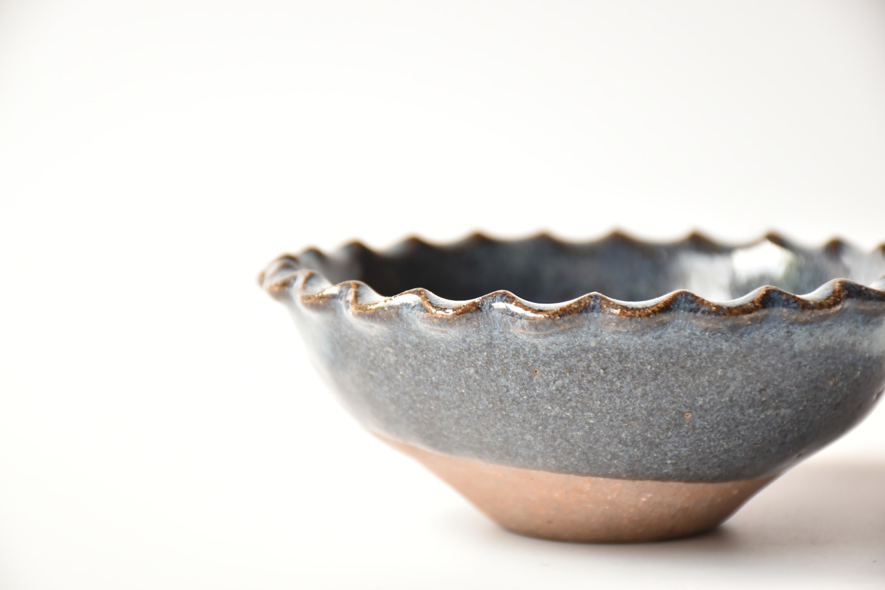 小代瑞穂窯 / 福田るい : 花碗 ツートントン 青