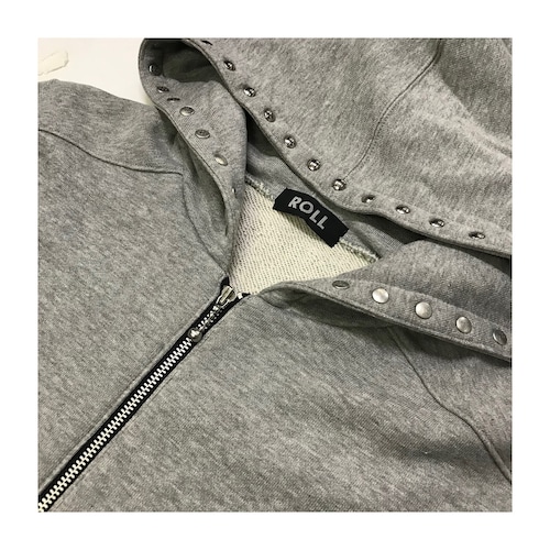 【SALE 50%OFF!!!】ROLL : Studs付き Zip-up Sweat Hoodie