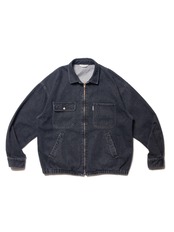 Denim Zip Up Work Jacket - Black Fade -