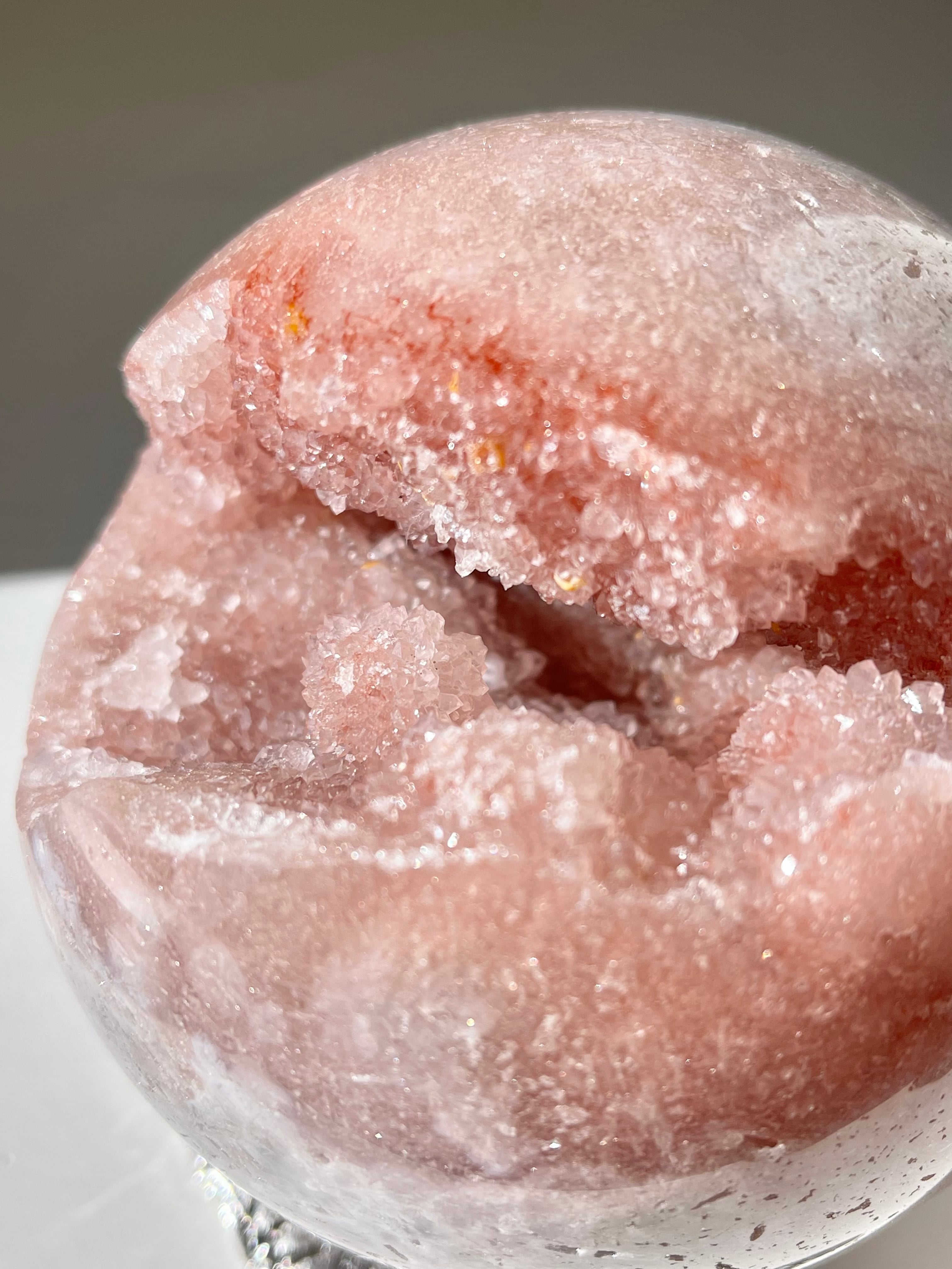 ピンクアメジスト笑口スフィア10.5cm/ pink amethyst smiling sphere10.5cm