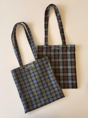 vintage check cotton bag