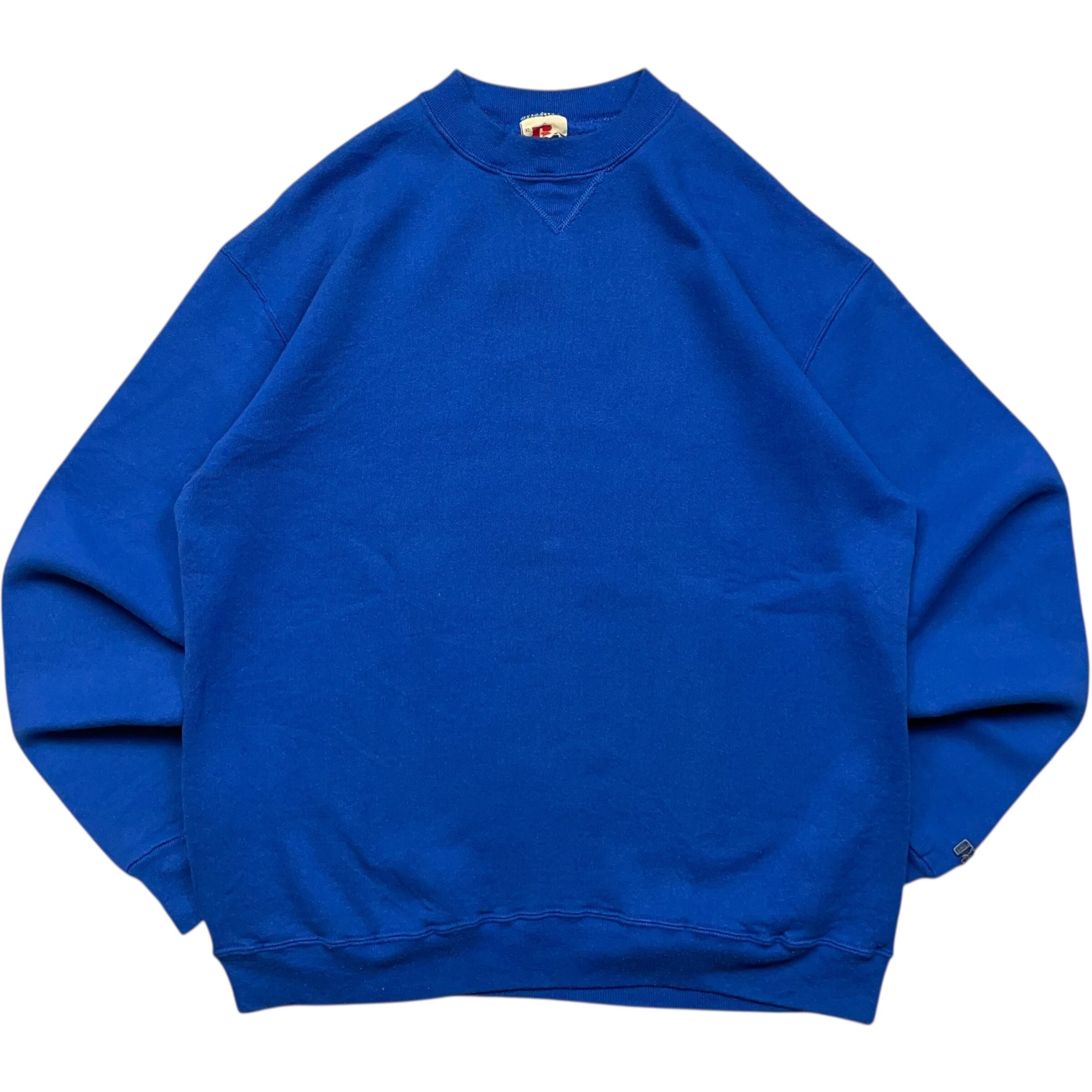 《XL》russell athletic ラッセルアスレチック スウェット 無地 ブルー USA製 80年代 vintage no.9532