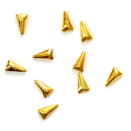 メタルスタッズ  トンガリ三角 ２×4ｍｍ ゴールド 15p入り