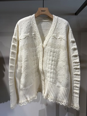 【26AW | WOMEN】Mame Kurogouchi マメ クロゴウチ / トップス / Wool Cable Knit Cardigan  MM26FW-KN094