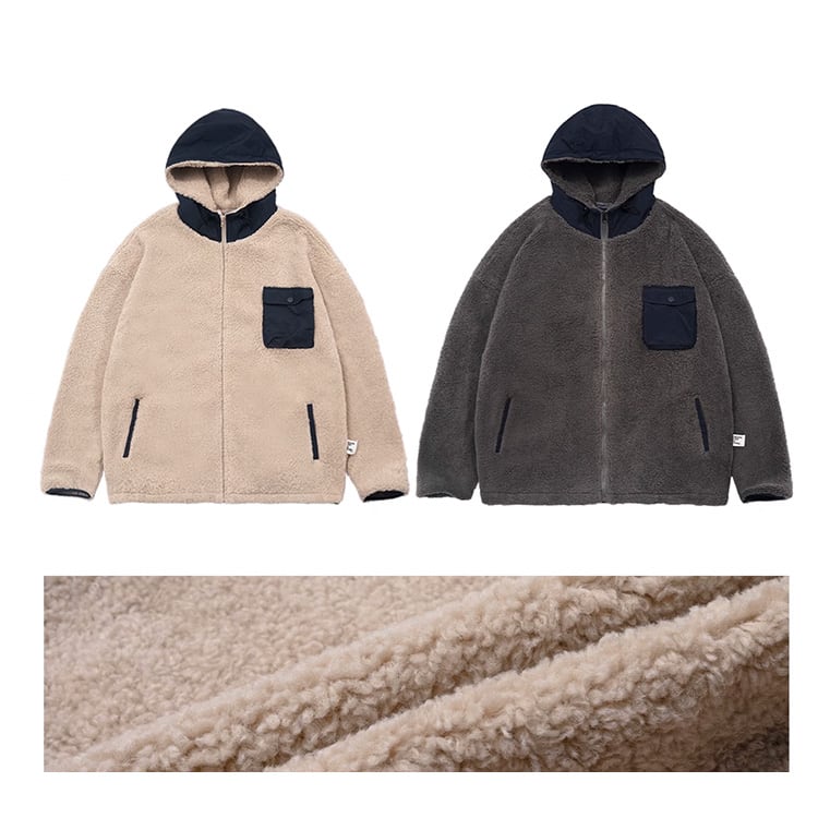 ★PATCHWORK HOODED CARDIGAN JACKET　　　A0839