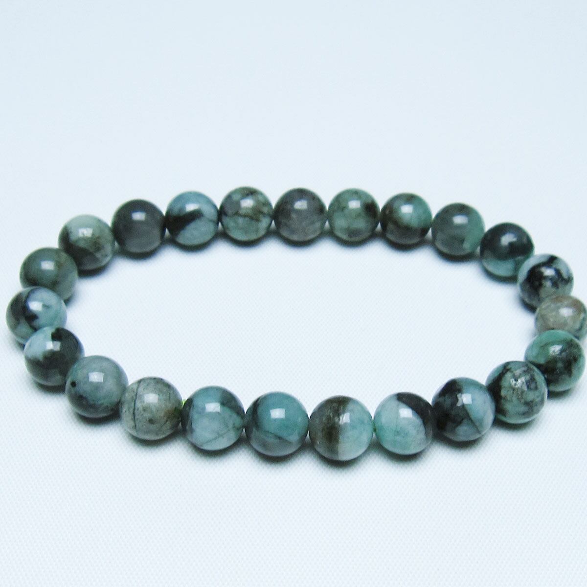 エメラルド ブレスレット 9mm 一点物 メール便可 [M便 1/10] 111-46031