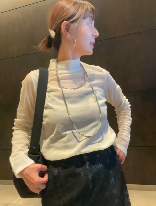 チュールハイネック（細ストライプ）/NO.1252040