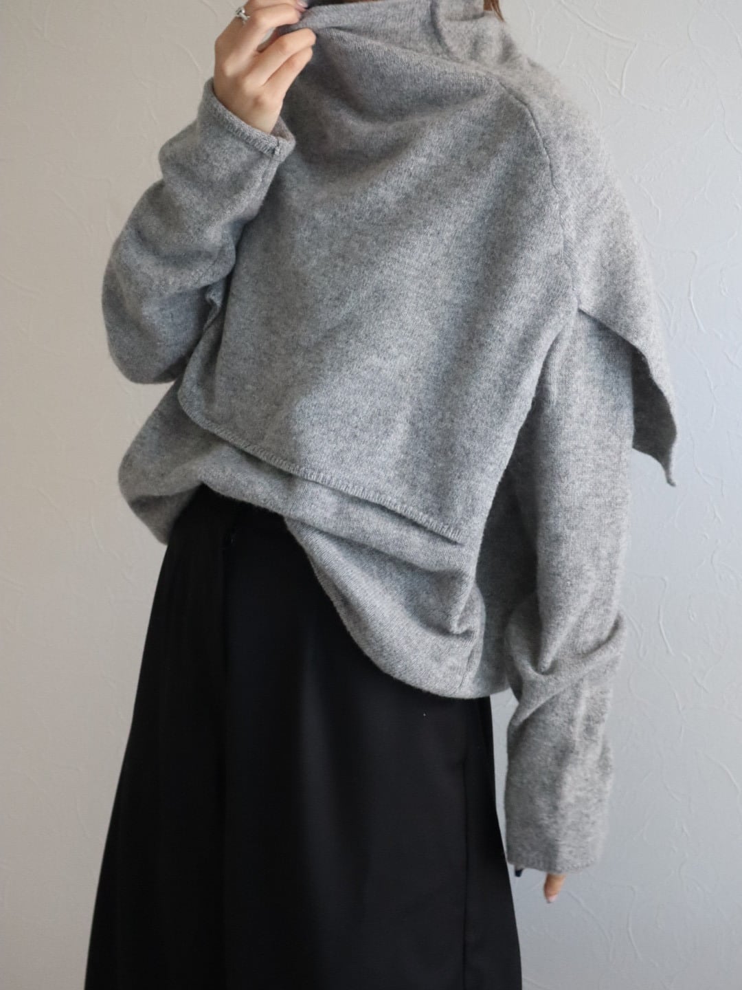 先) cape docking knit (gray)