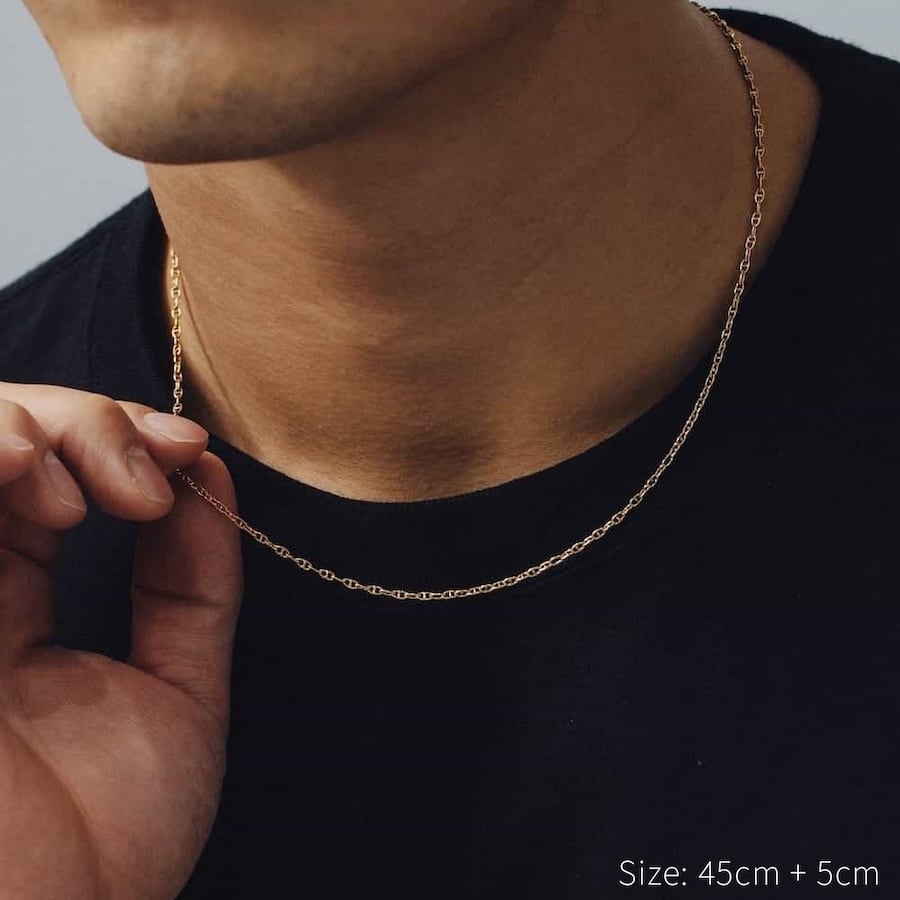 fine anchor chain necklace (gold) #n83 | garcia