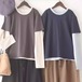 2色／クルーネックレイヤードトップス ・10190