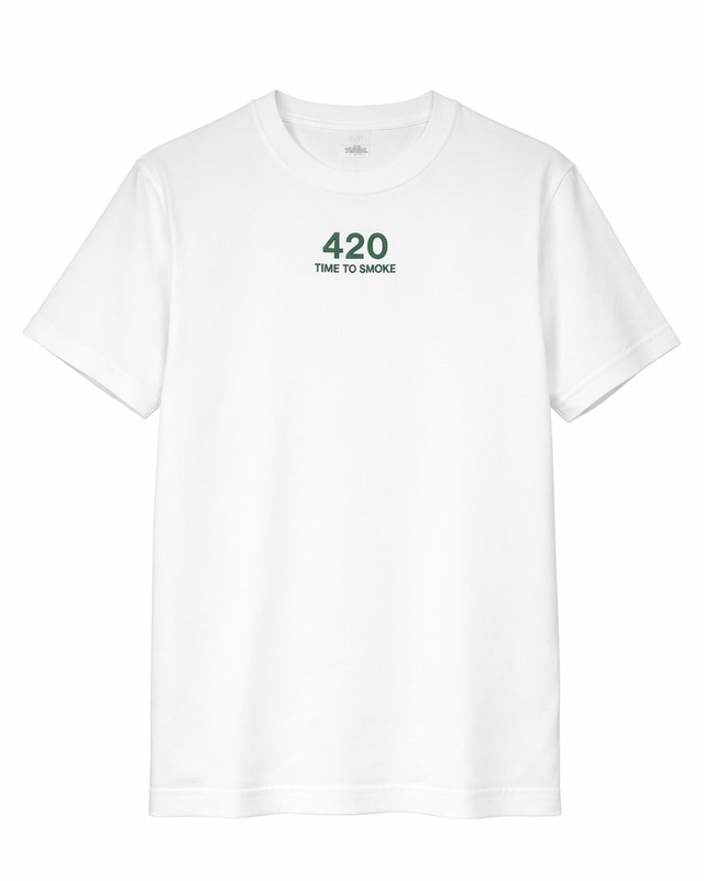 420 Time to smoke TEE /WHITE 半袖Tシャツ