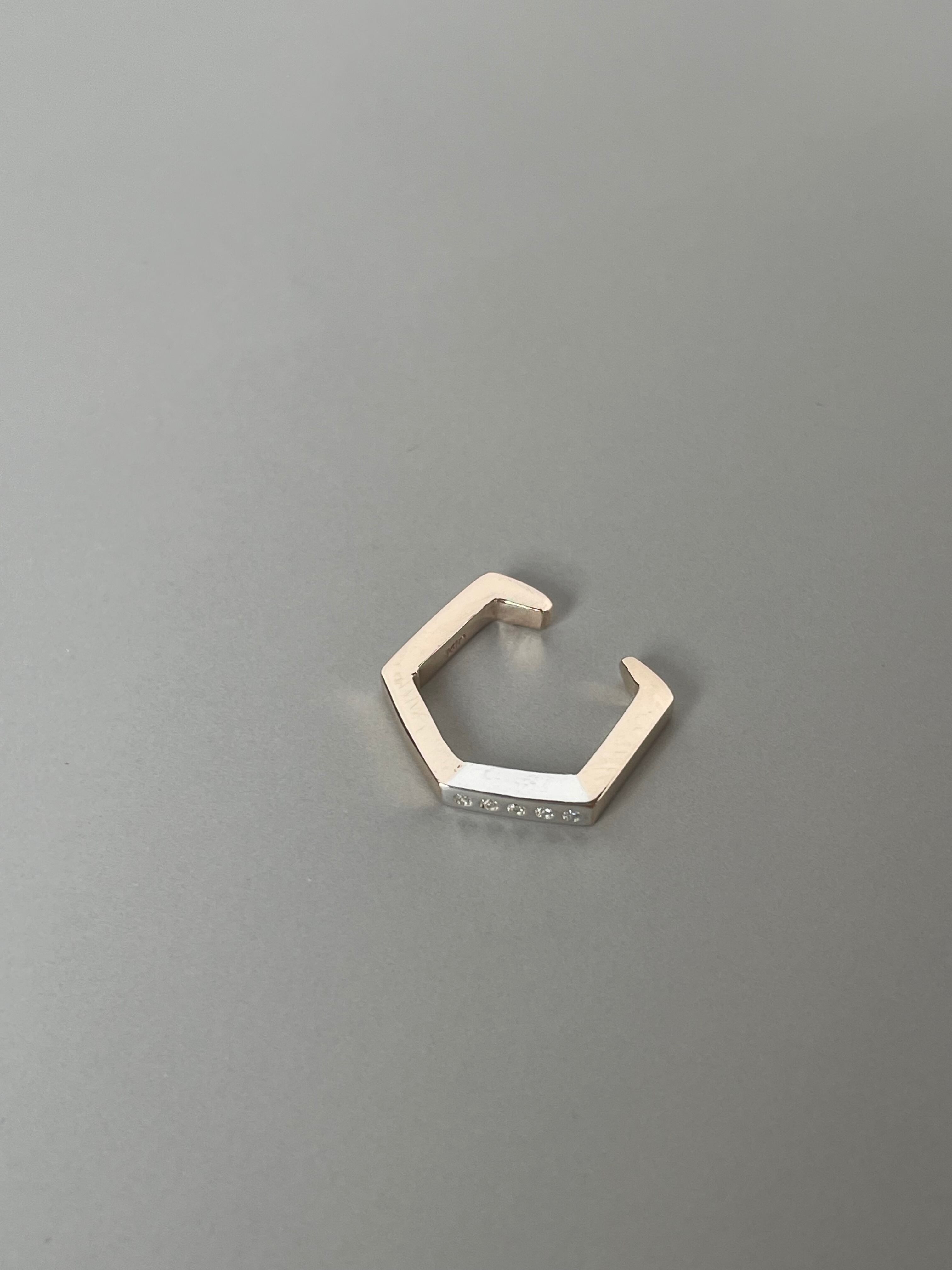 10金×SV ダイヤモンドイヤカフ