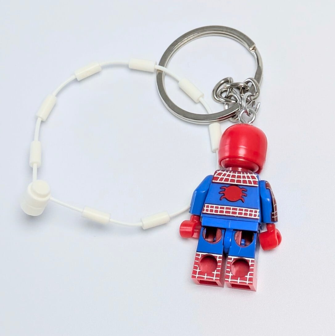 ★ブロックフィギュアキーホルダー★【 Spider-Man ( スパイダーマン )】 アニメ・コミックver. / X-MEN / ニューアベンジャーズ / MARVEL〚アメリカン雑貨 アメトイ〛
