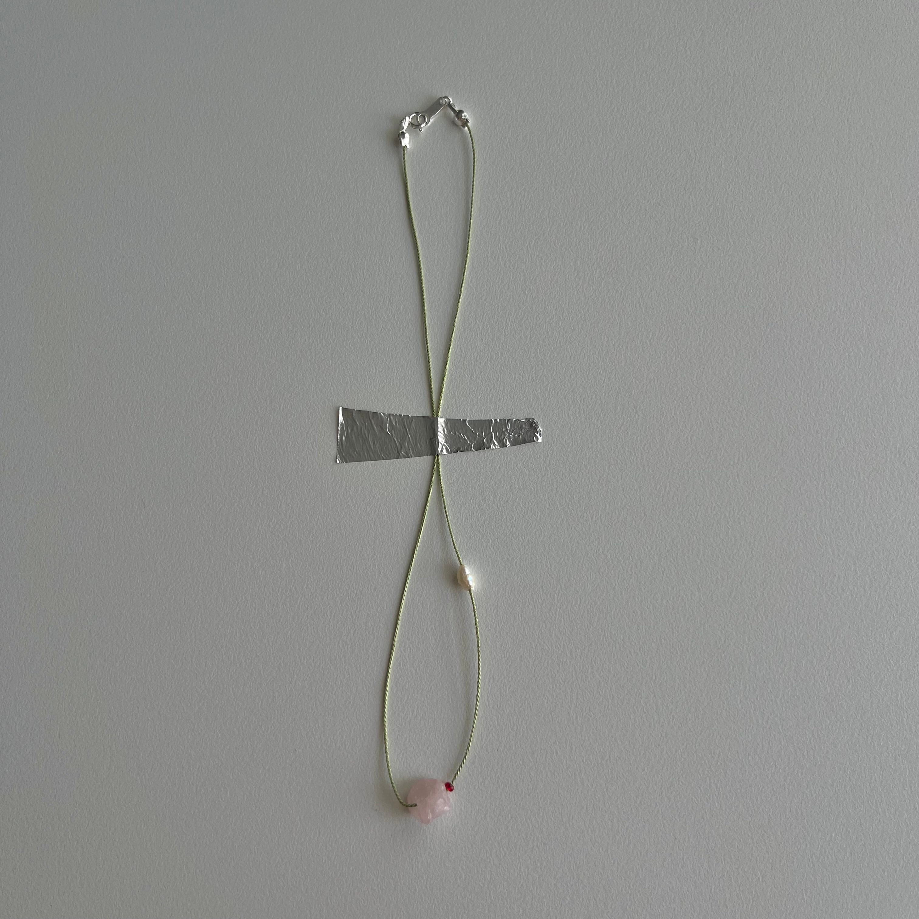 silk necklace (ローズクォーツ) | pono