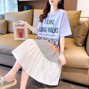 【送料無料】 Tシャツ ワンピース 半袖 レディース 春夏 韓国 おしゃれ 大人 かわいい カジュアル ロゴ チュニック ゆったり リラックス 体型カバー 大人可愛い 大人女子