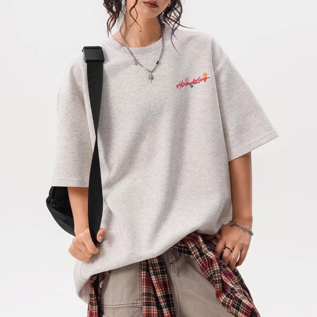 フローラルグラフィティバックプリントTシャツ 2col   R01923