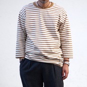 one f × 4ROOM HB Border Tee　NATURAL / BROWN 再入荷