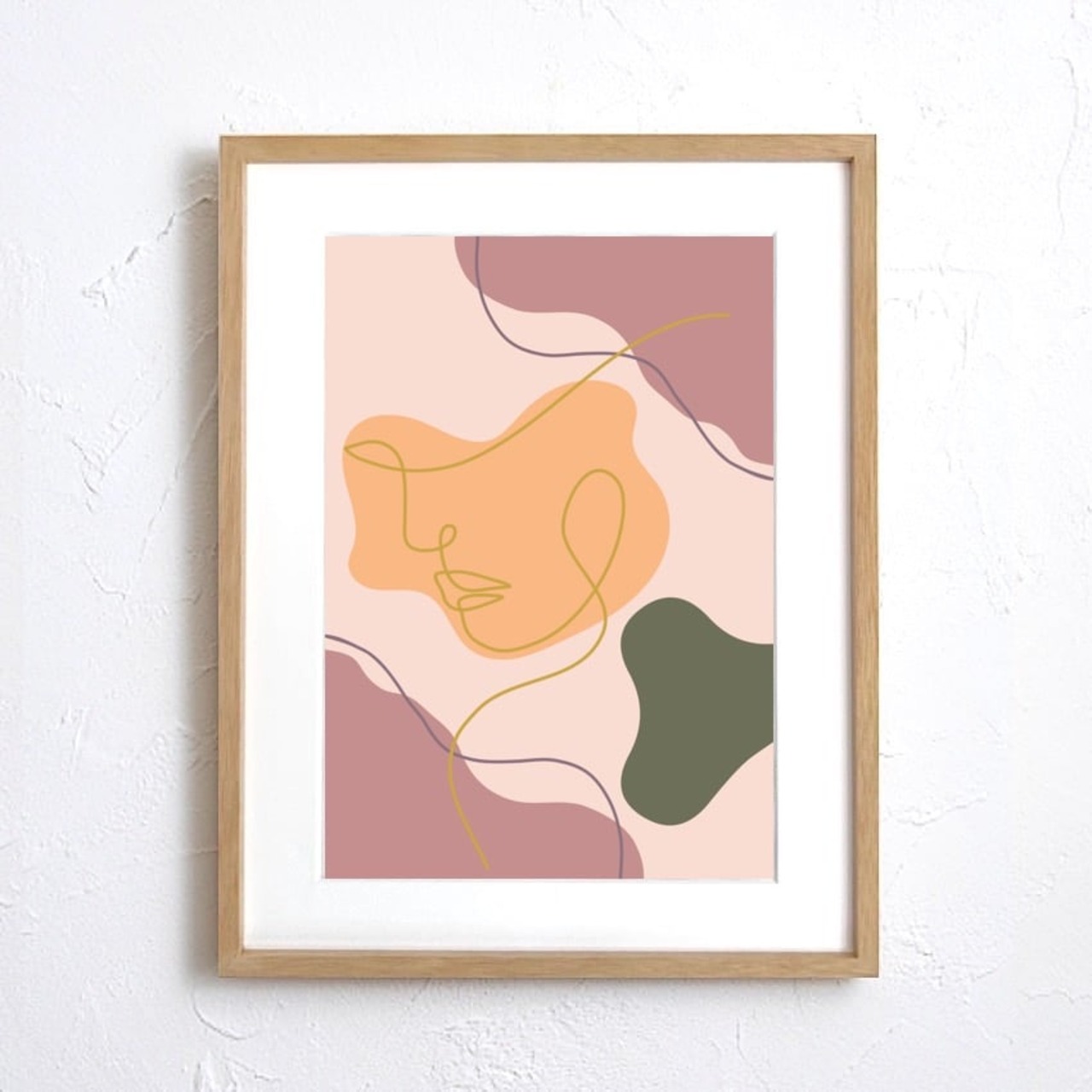 Delicate｜女性を線画で描いた北欧ミニマルアートポスター｜余白が美しいシンプルデザイン｜額縁付き完成品｜A3ポスター