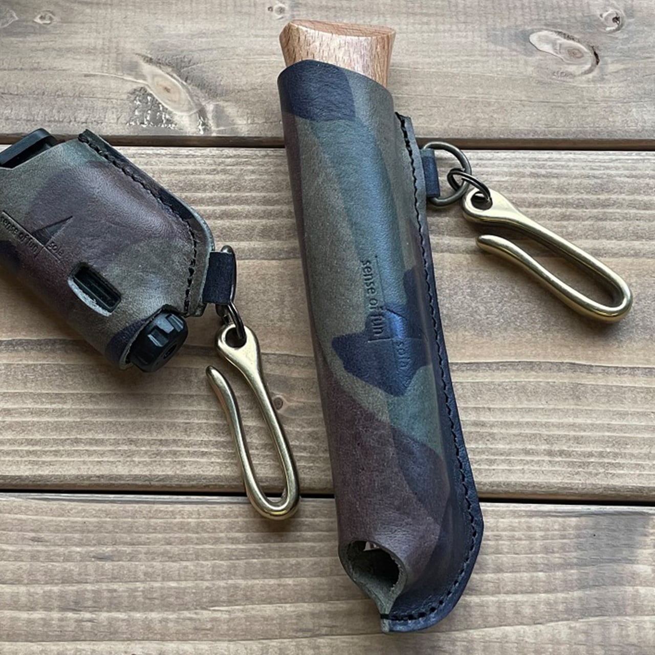 OPINEL / オピネルナイフ No.10用 迷彩イタリアンレザーケース 日本製