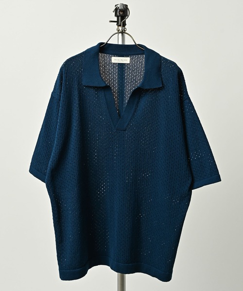 many men many mind Punching Skipper Knit (BLU) M2611030