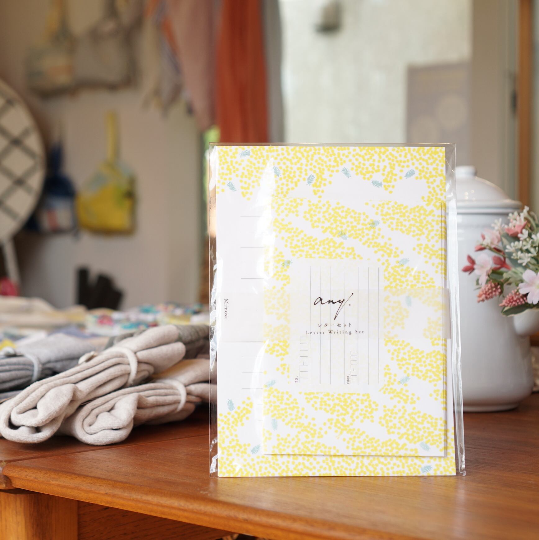 黄色のミモザがしあわせを届けるレターセット Any オリジナルレターセット ミモザ Monogatari Onlineshop