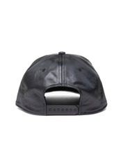 Damp Coated Satin 5 Panel Cap - Black × White -