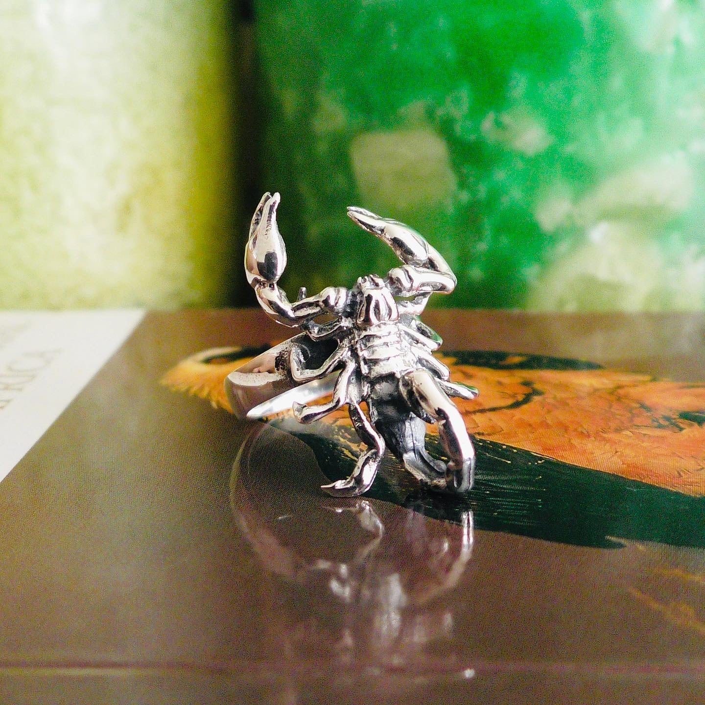 Genuine Solid 925 Stelring Silver, Scorpion Gothic Biker Retro 