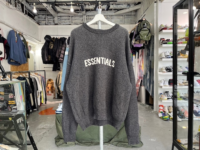 ESSENTIALS LOGO KNIT SWEAT BLACK LARGE 88114